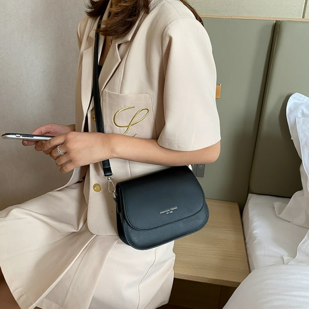 Simple Solid Color Shoulder Messenger Handbags Women Small Leather Crossbody Bag